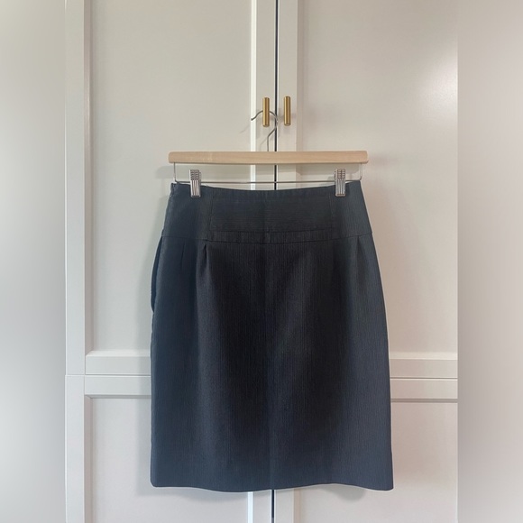 *SOLD*π FREE ADD ON High Waisted Dark Gray Pencil Skirt with a Bow - Picture 4 of 7